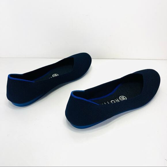 Rothy's Ballet Flats Size 6 Blue Knit Eco-Friendly Sustainable Vegan Round-Toe - Picture 11 of 16